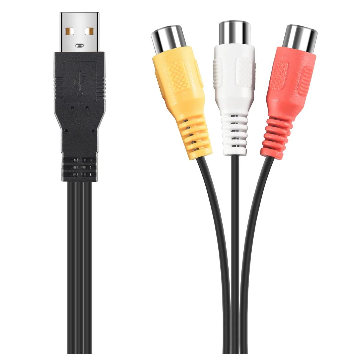 USB  ÷-3 Rca  ,  ȯ,  AV A/V ̺, USB-Rca ̺, HDTV TV ڷ ̾, 1PC